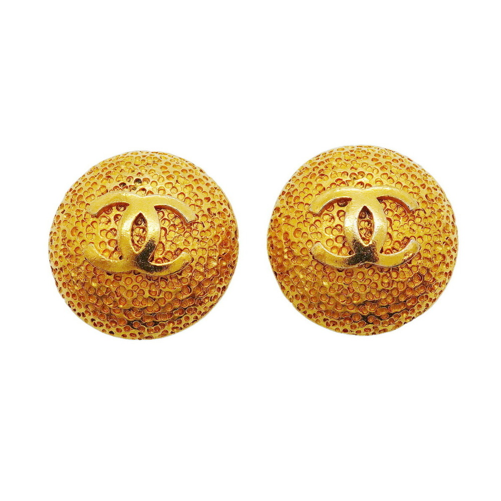 CHANEL Gold Logo Earrings